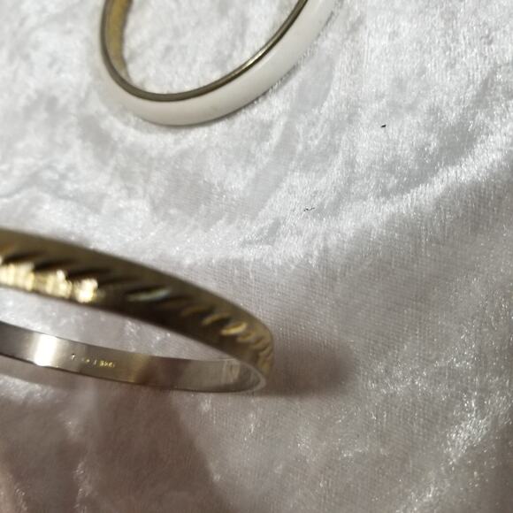 Two Monet gold tone bangle bracelets 2 1/2"-2 5/8"  1.1982 - Picture 3 of 12